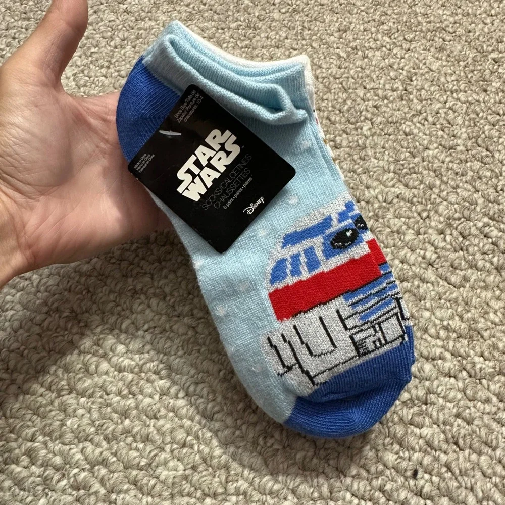 Star‎ Wars Disney 6 Pack Ankle Socks Size 10-4 Holiday Multicolor New